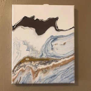 8x10 Inch Acrylic Painting! Geode inspired.